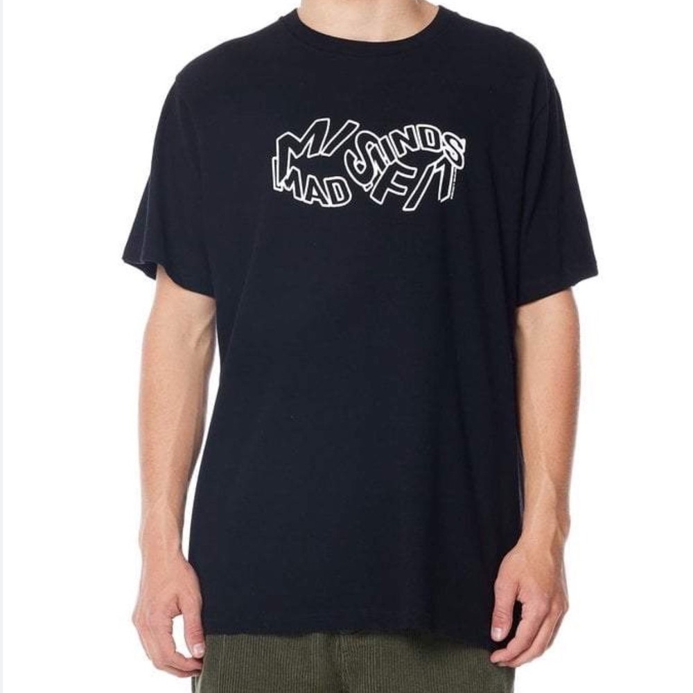 MSFT Mad Minds Mens XL Black Graphic T-Shirt Recycled Cotton Hoon Head NEW